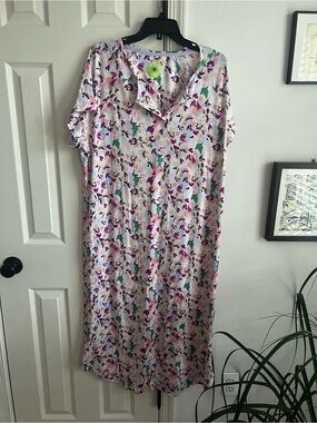 Floral sleep dress White Orchid 1X